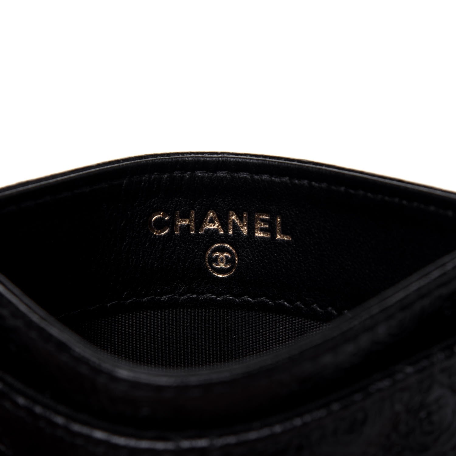 Chanel Calfskin Camellia Embossed Quilted Card Holder Black 6 of 11