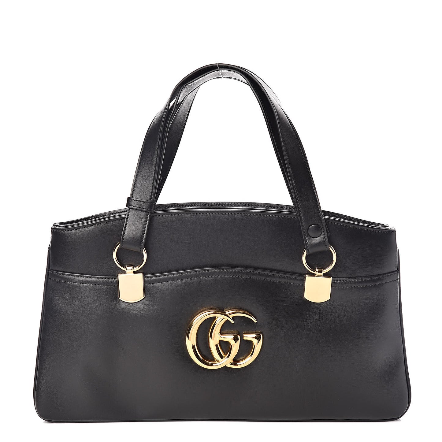 Vitello Palmellato Lux Large Arli Top Handle Bag Black