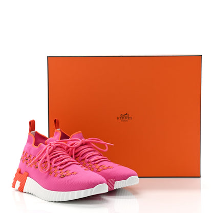 Hermes Knit Womens Flex Bolduc Sneakers 37.5 Rose Framboise Orange 9 of 9