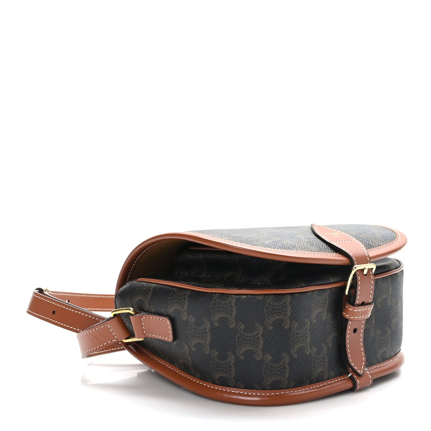 Celine Triomphe Canvas Medium Folco Bag Tan 4 of 8