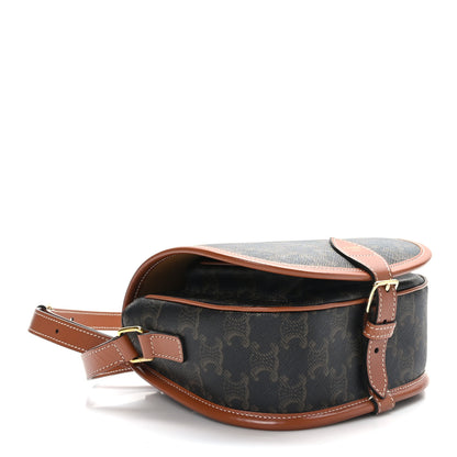 Celine Triomphe Canvas Medium Folco Bag Tan 4 of 8