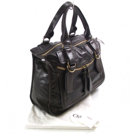 Chloe Leather Bay Tote Moka 3 of 12