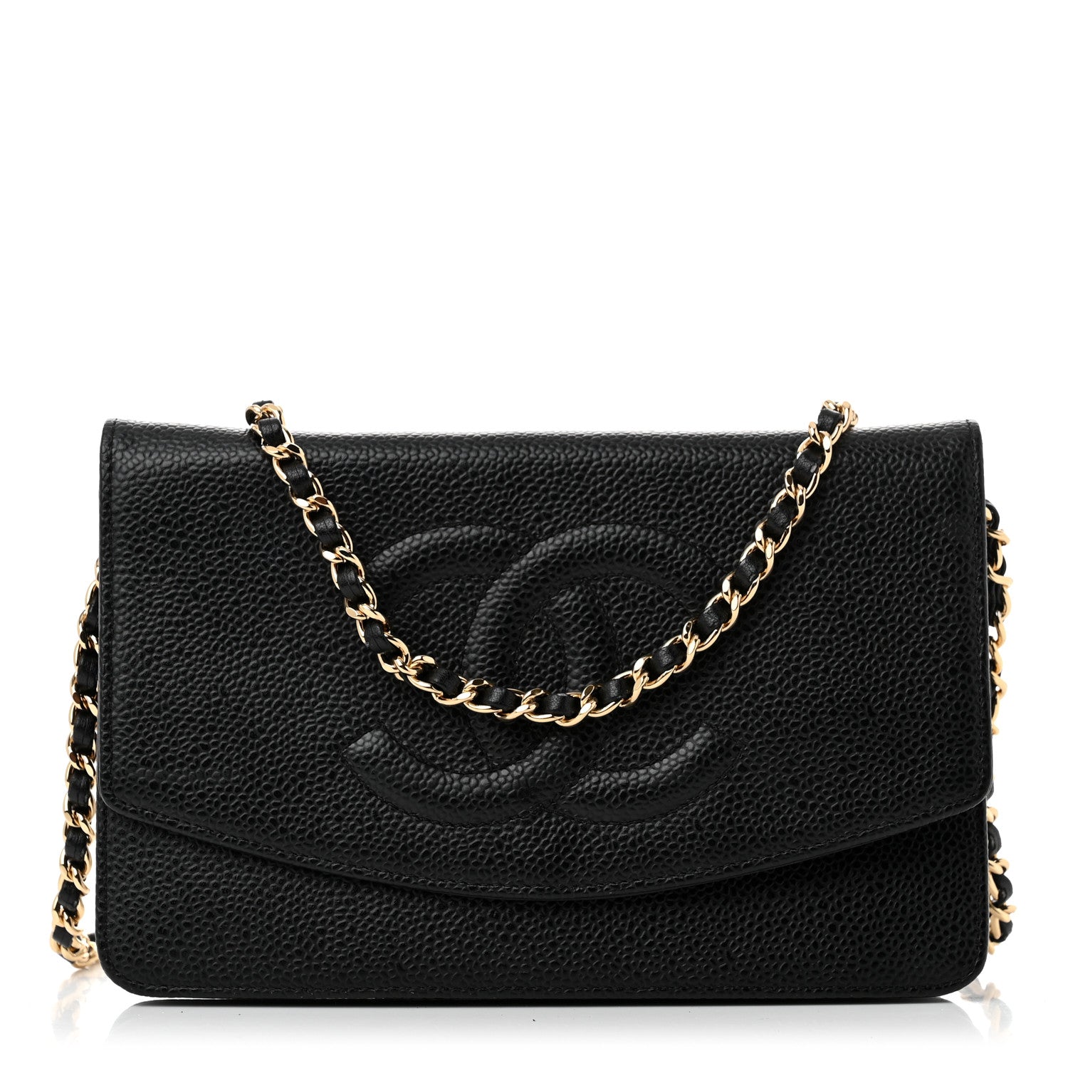 Chanel Caviar Timeless CC Wallet On Chain WOC Black 1 of 14