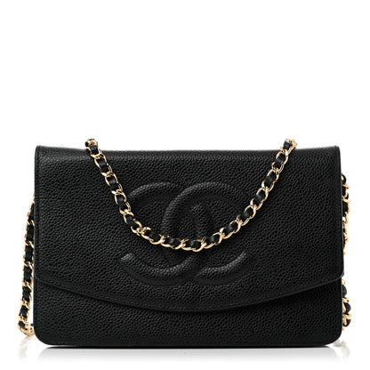 Chanel Caviar Timeless CC Wallet On Chain WOC Black 1 of 14