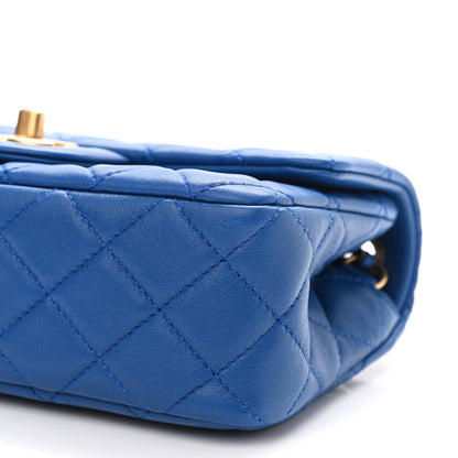 Chanel Lambskin Quilted Pearl Crush Mini Rectangular Flap Blue 9 of 10