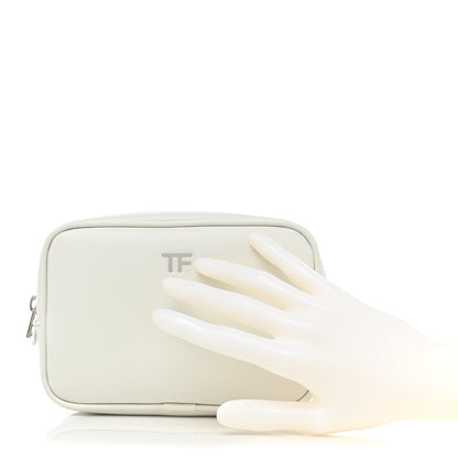 Tom Ford Grained Calfskin Soleil Cosmetic Pouch White 2 of 7