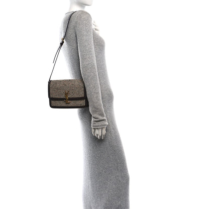 Saint Laurent Tweed Houndstooth Medium Solferino Satchel Umber 2 of 9