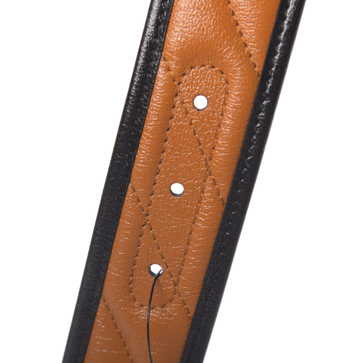 Gucci Azalea Calfskin Matelasse Diagonal Torchon Double G 40mm Belt 85 34 Cognac Black 4 of 5