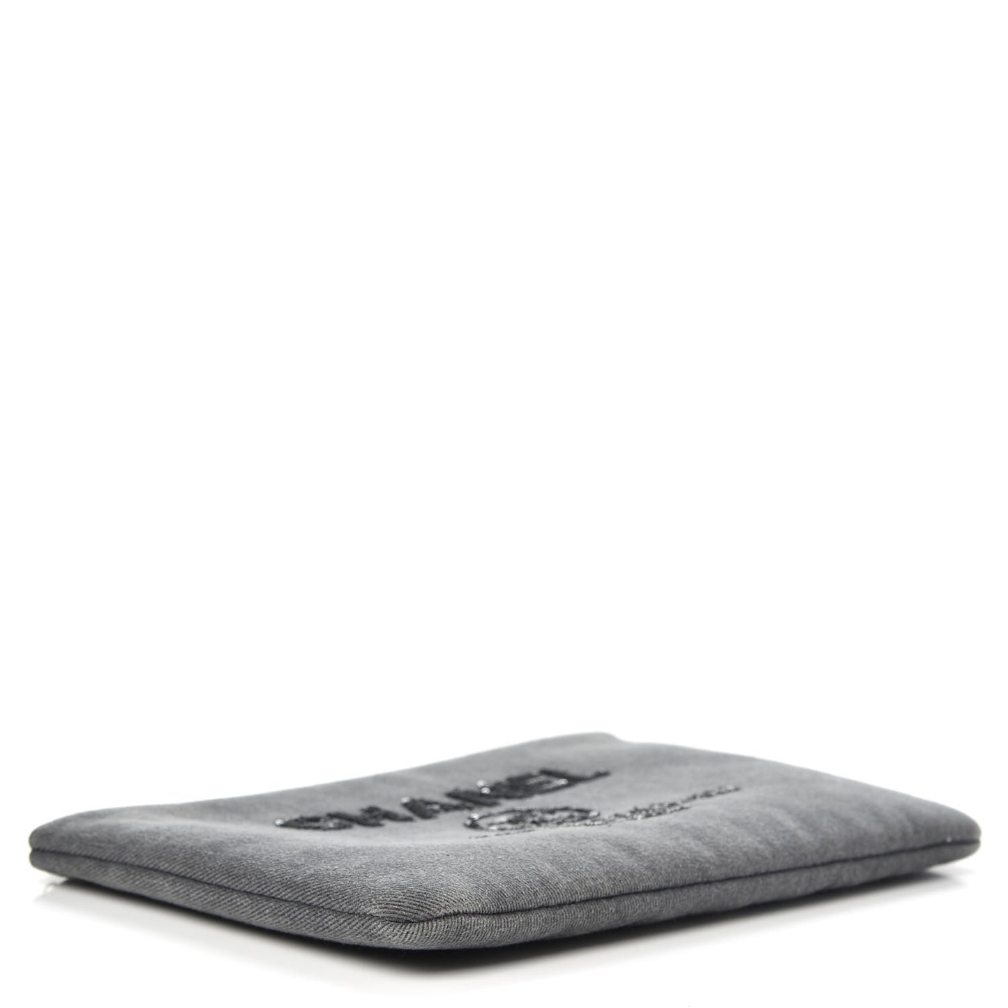 Canvas Sequins Medium Deauville Cosmetic Pouch Grey
