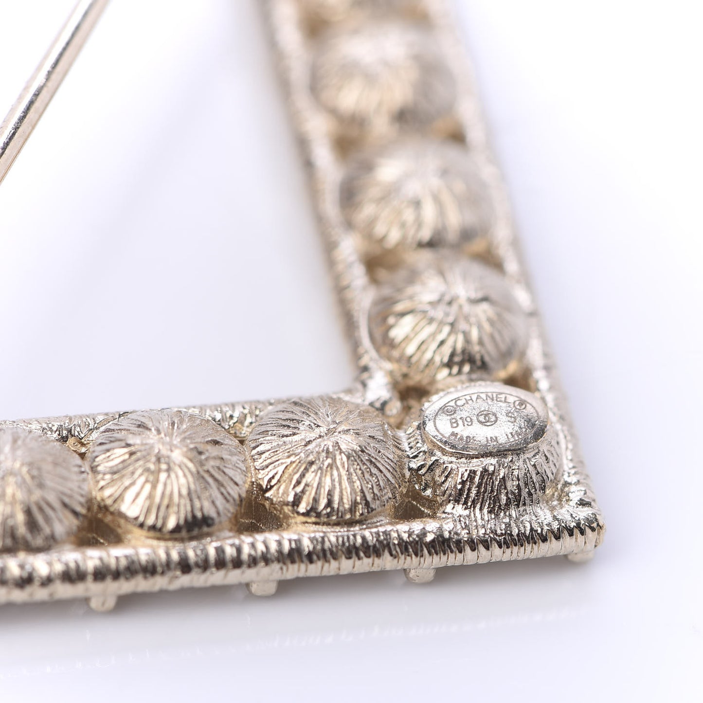 Crystal Cha-Nel Logo Brooch Set Gold
