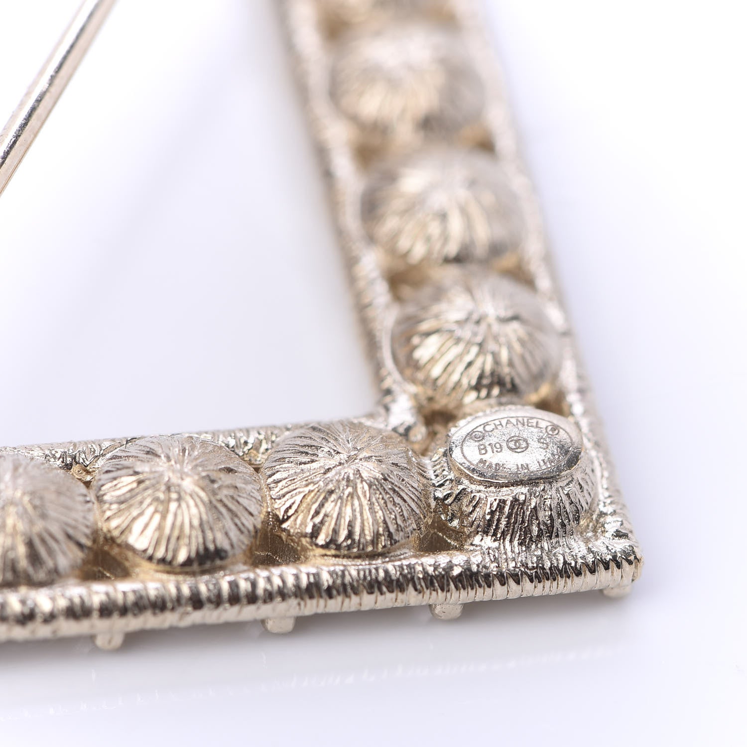Chanel Crystal Cha-Nel Logo Brooch Set Gold 9 of 10
