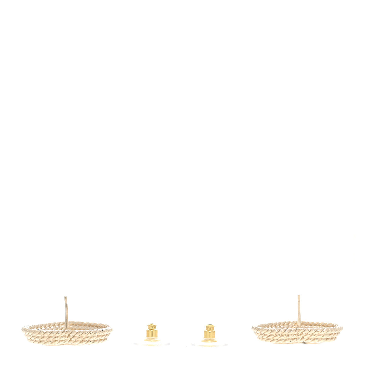 Crystal CC Twist Heart Earrings Gold