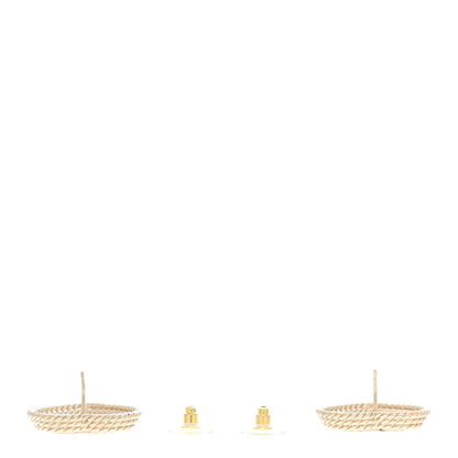 Chanel Crystal CC Twist Heart Earrings Gold 3 of 5
