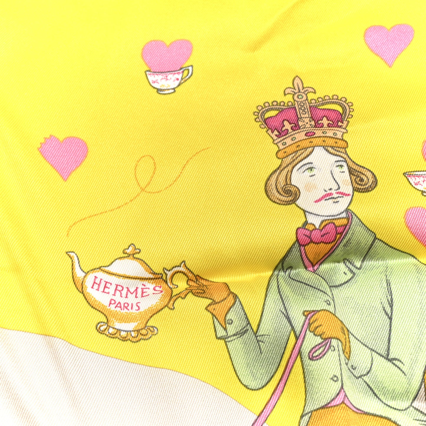 Silk Tea Time Scarf 70 Jaune Gris Perle