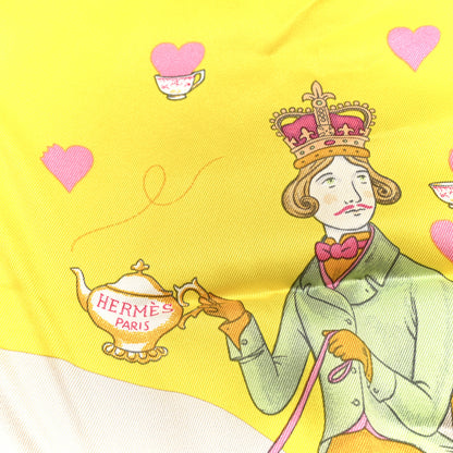 Hermes Silk Tea Time Scarf 70 Jaune Gris Perle 2 of 5