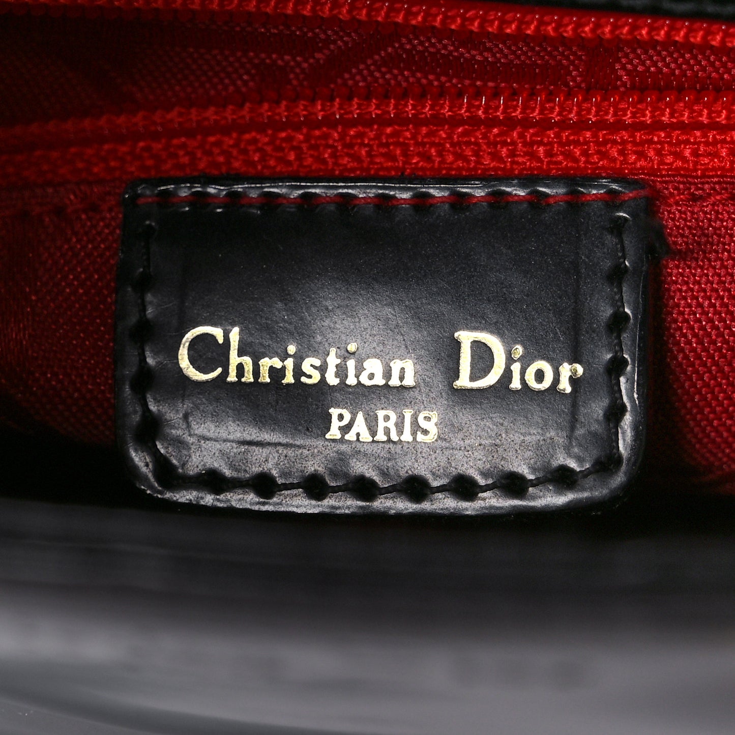 Glazed Calfskin Mini Lady Dior Black