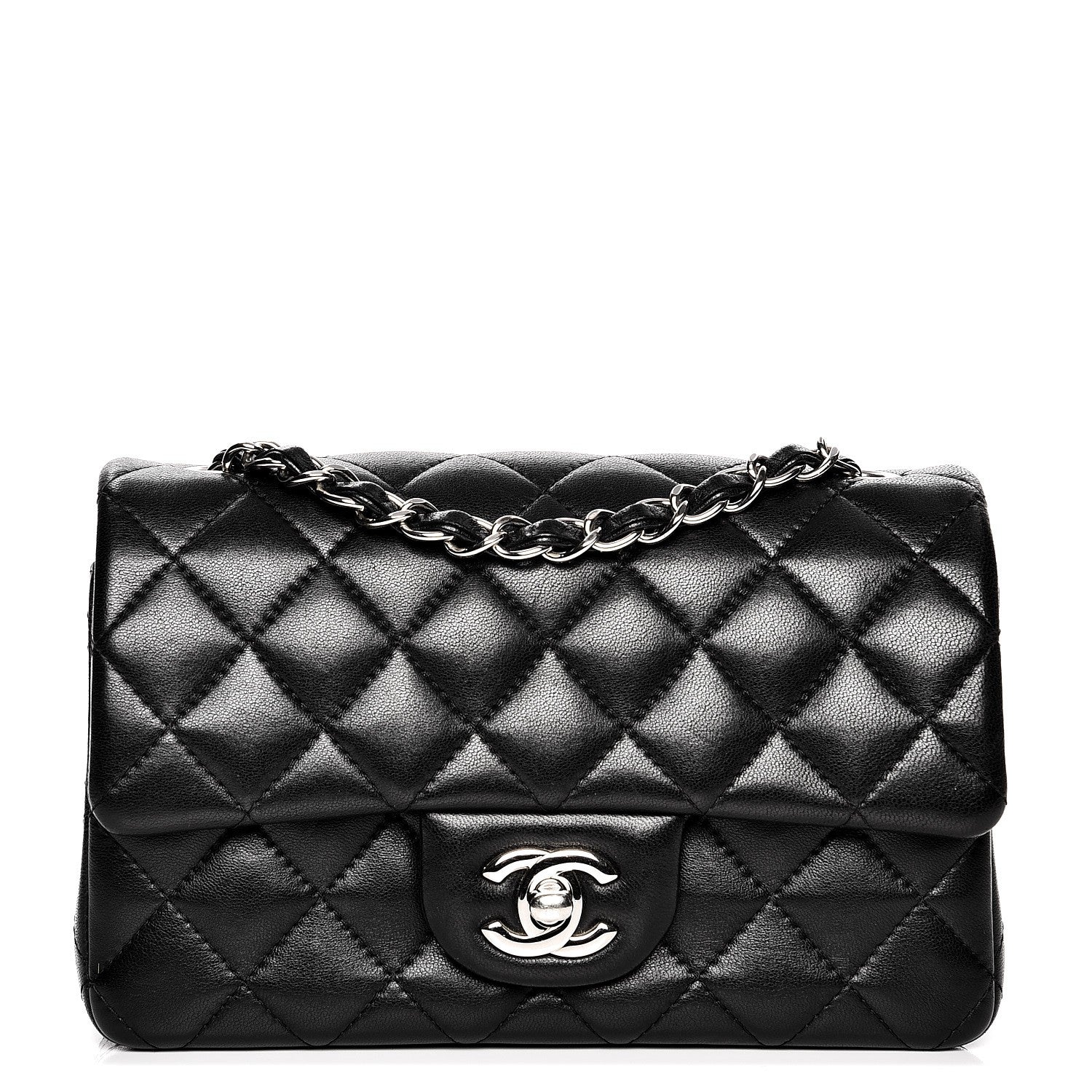 Chanel Lambskin Quilted Mini Rectangular Flap Black 1 of 9
