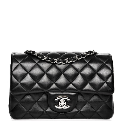Chanel Lambskin Quilted Mini Rectangular Flap Black 1 of 9