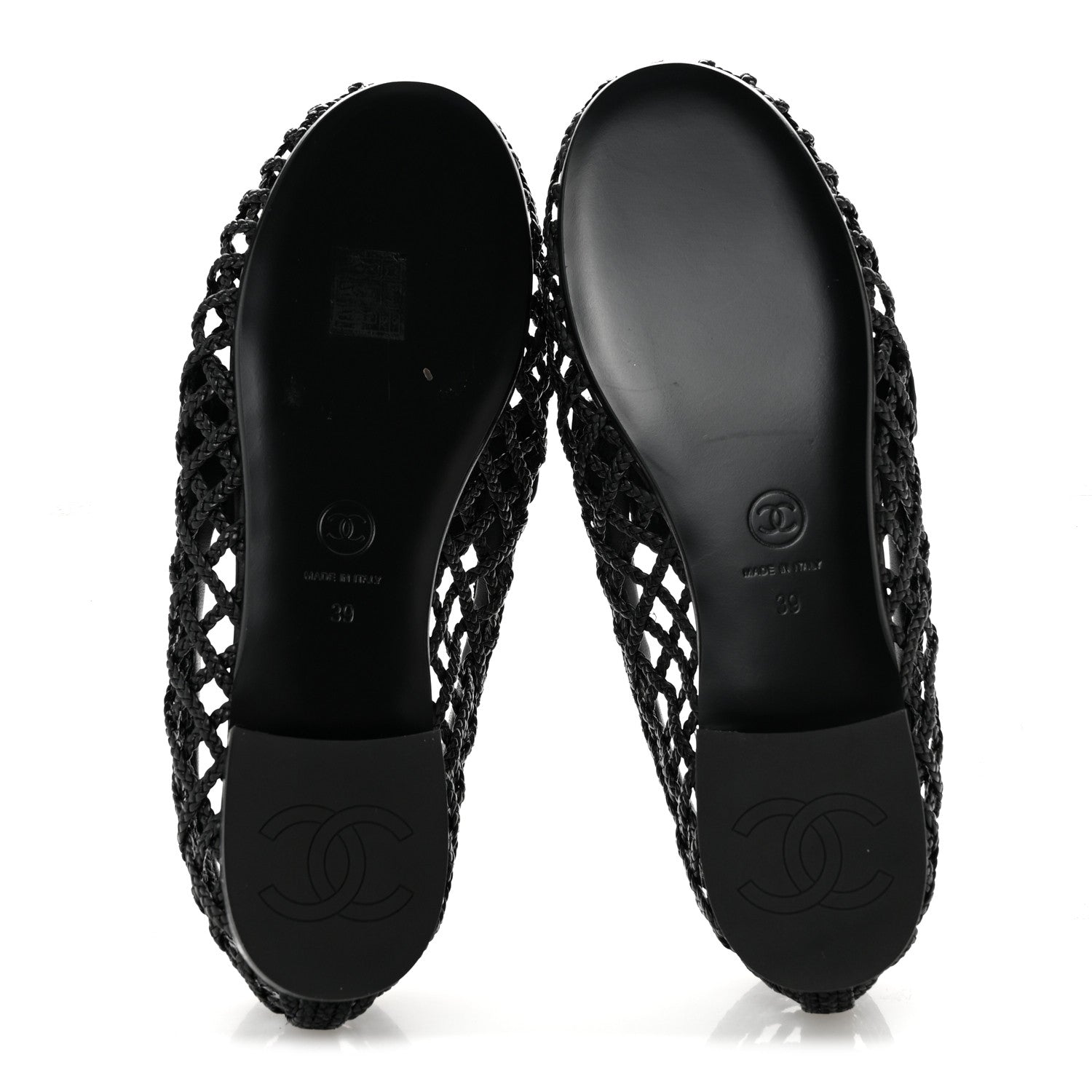 Chanel Braided Lambskin CC Mocassin Loafers 39 Black 6 of 9