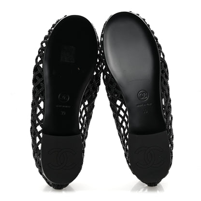 Chanel Braided Lambskin CC Mocassin Loafers 39 Black 6 of 9
