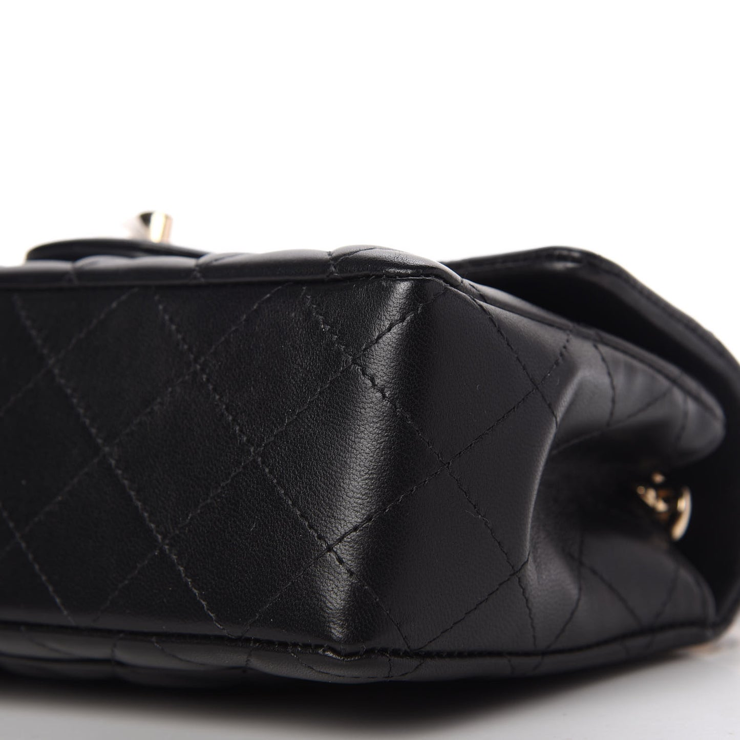 Lambskin Quilted Mini Coco Charms Rectangular Flap Black