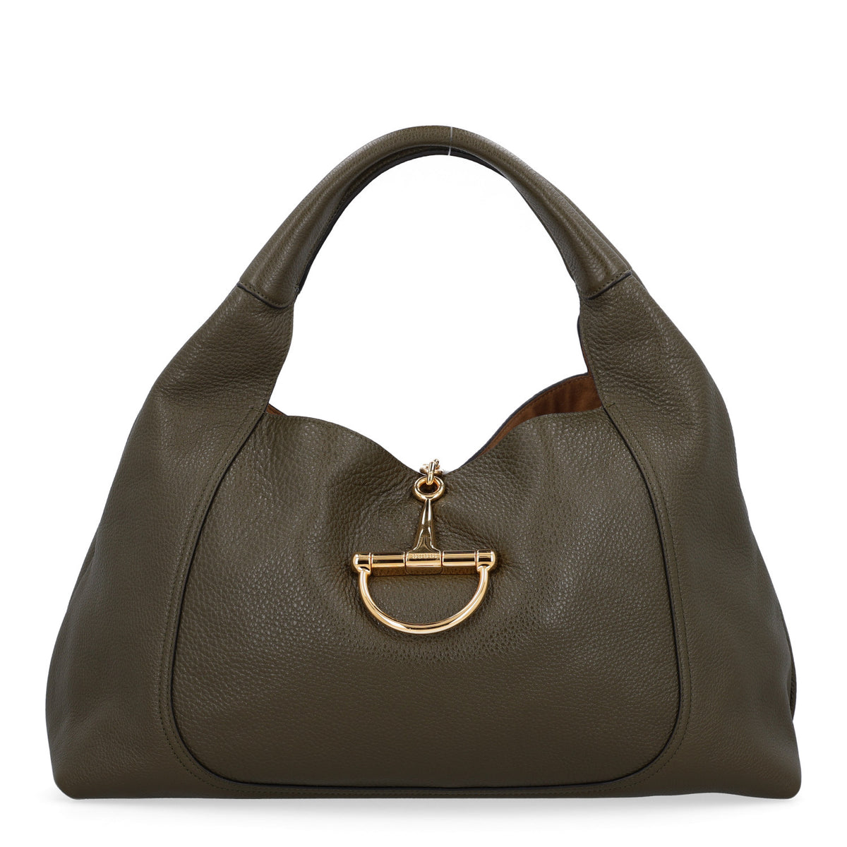 Grained Calfskin Softbit Maxi Shoulder Bag Forest Green
