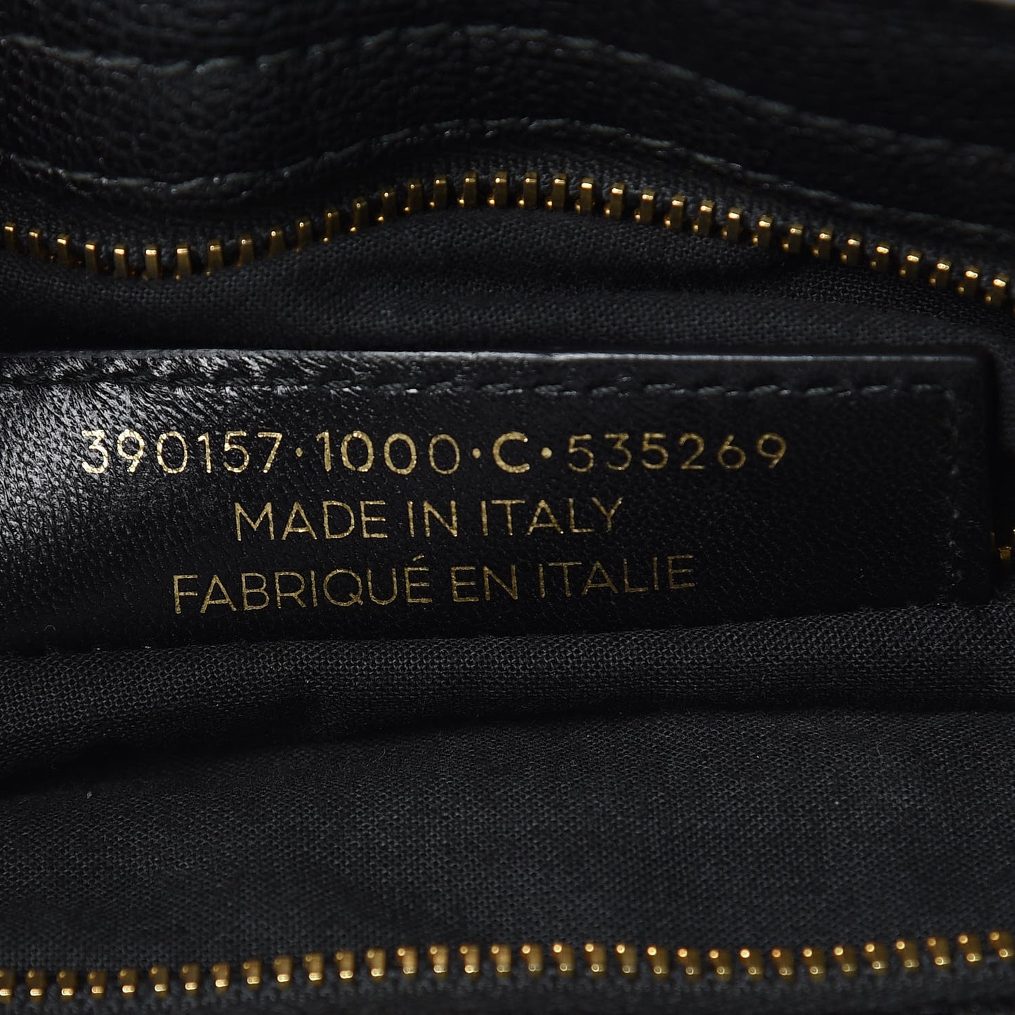 Chevre Gold Metallic Edge Hardware Velo Black