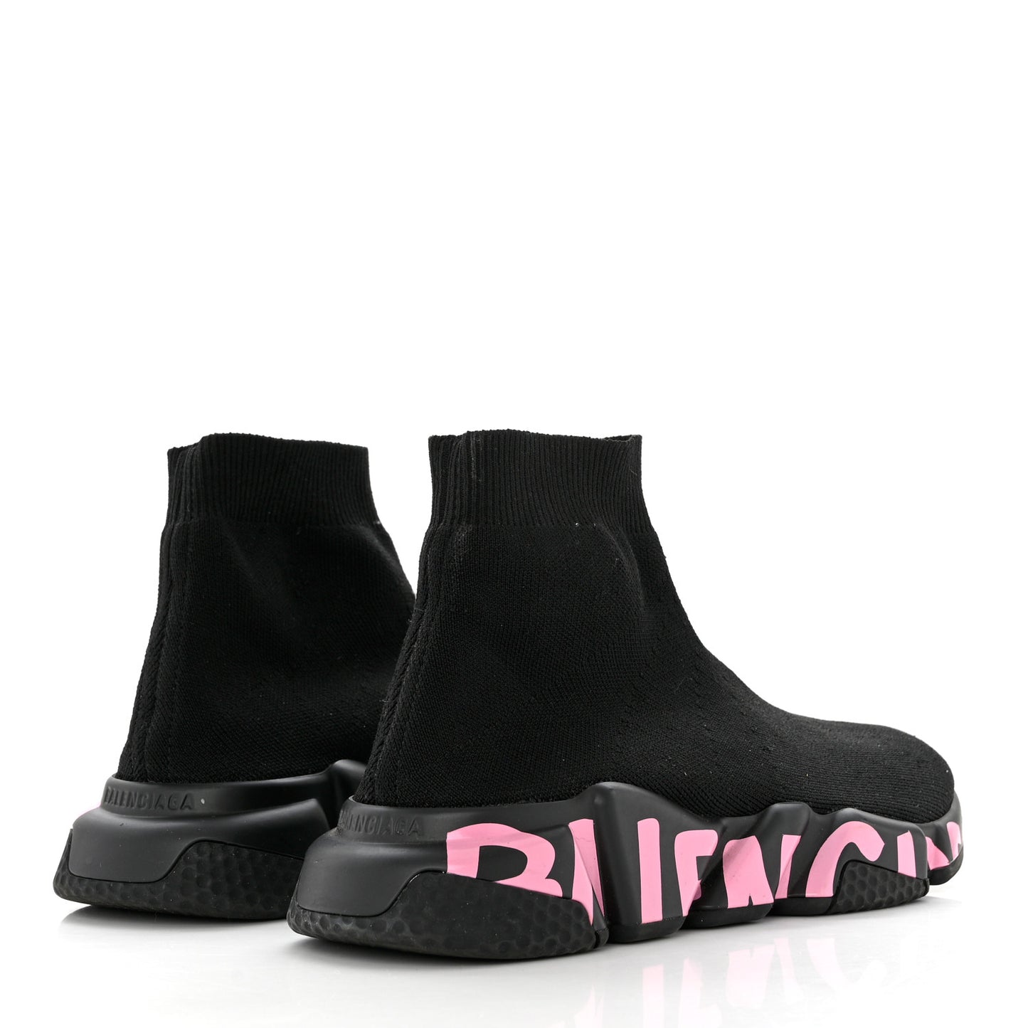 Recycled Knit Womens Speed Graffiti Sneakers 39 Black Pink