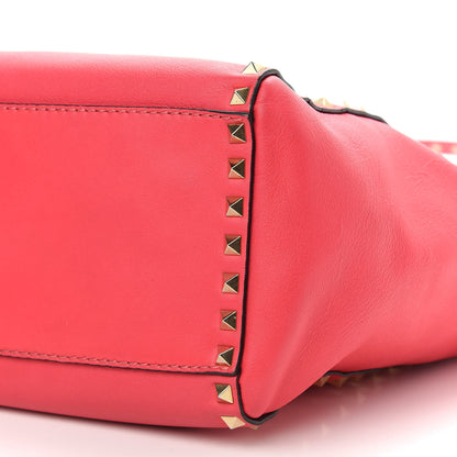 Valentino Garavani Vitello Rockstud Double Handle Tote Deep Rose 9 of 9