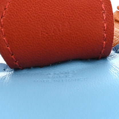 Hermes Milo Lambskin Grigri Rodeo Horse Bag Charm MM Celeste Naturel Bouton D'Or Cornaline 4 of 4