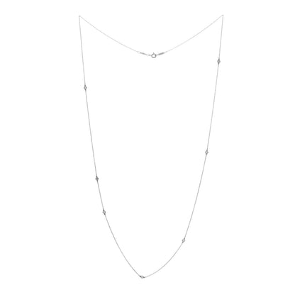 Tiffany Sterling Silver Diamond .25ctw Elsa Peretti Diamonds by the Yard 7 Station Necklace 3 of 4