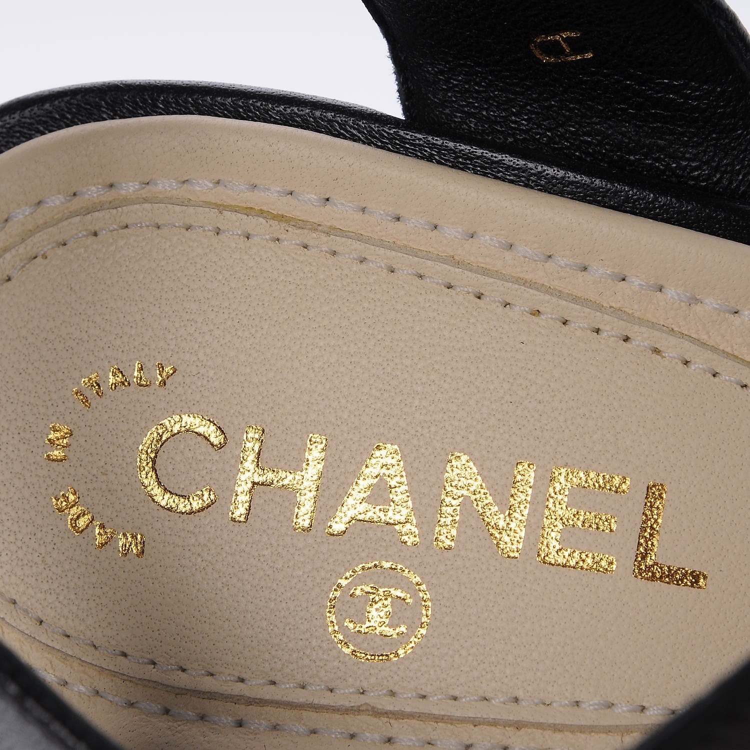 Chanel Lambskin Reissue Chain Sandals 36 Black Gold 7 of 8
