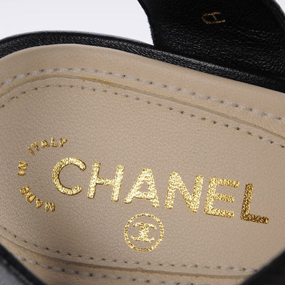 Chanel Lambskin Reissue Chain Sandals 36 Black Gold 7 of 8
