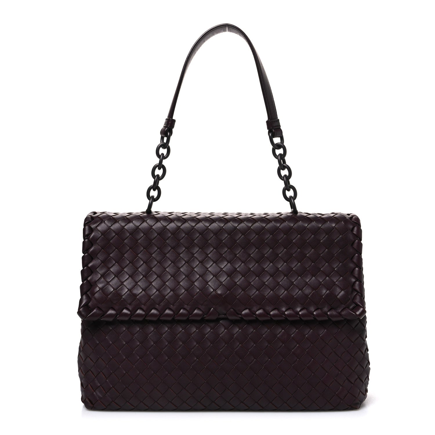 Bottega Veneta Nappa Intrecciato Large Olimpia Bag Burgundy 1 of 12