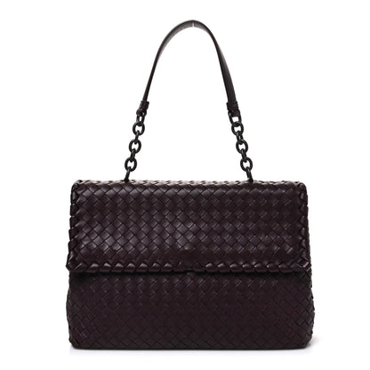 Bottega Veneta Nappa Intrecciato Large Olimpia Bag Burgundy 1 of 12