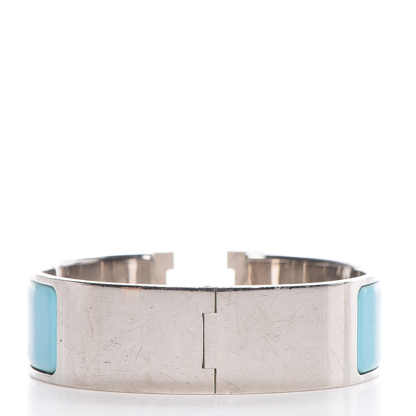 Enamel Wide Clic Clac H Bracelet GM Bleu Atoll
