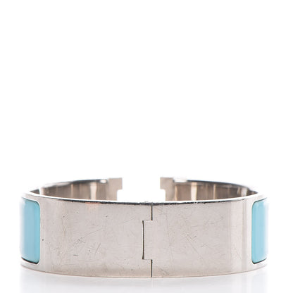 Hermes Enamel Wide Clic Clac H Bracelet GM Bleu Atoll 3 of 5