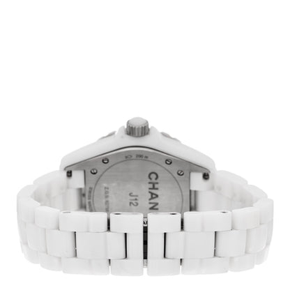 Chanel Stainless Steel Ceramic Diamond 38mm J12 Automatic Watch White 3 of 4