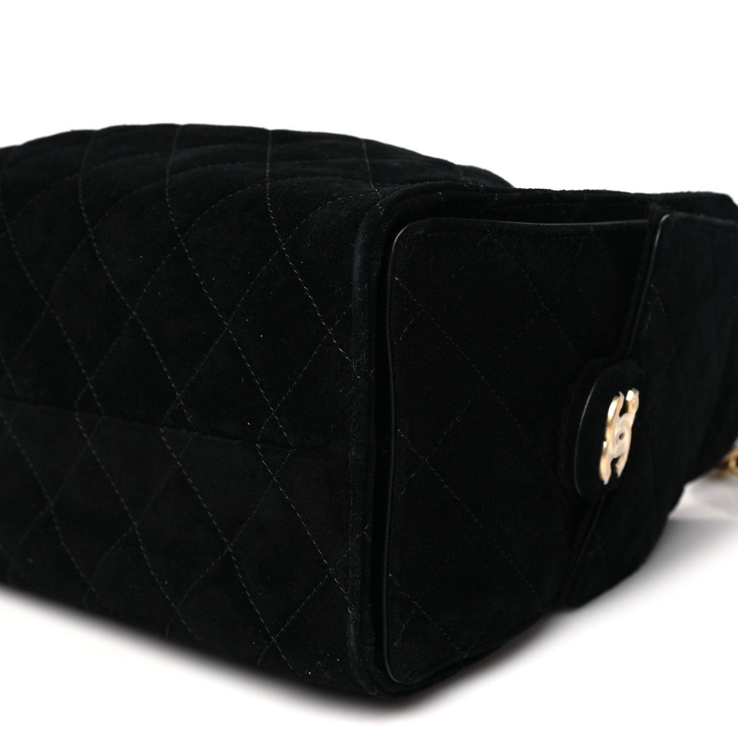 Suede Quilted Small Chanel 25 Handbag Black