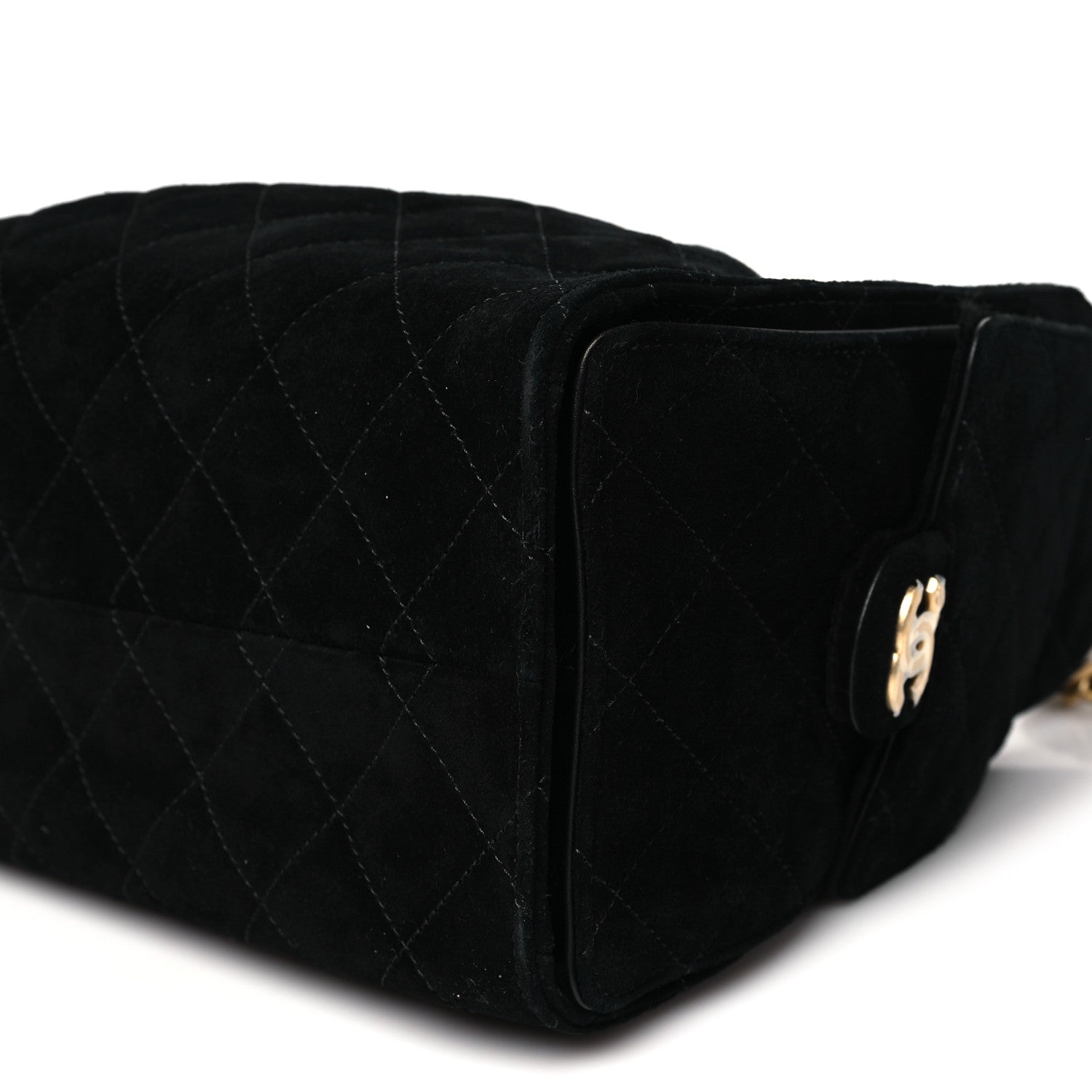 Chanel Suede Quilted Small Chanel 25 Handbag Black 10 of 11