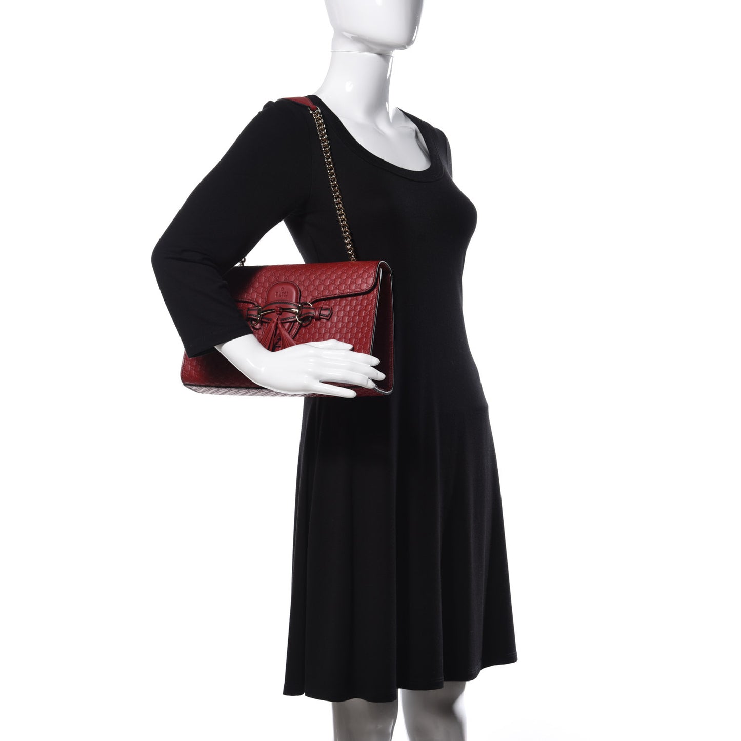 Microguccissima Medium Emily Chain Shoulder Bag Red