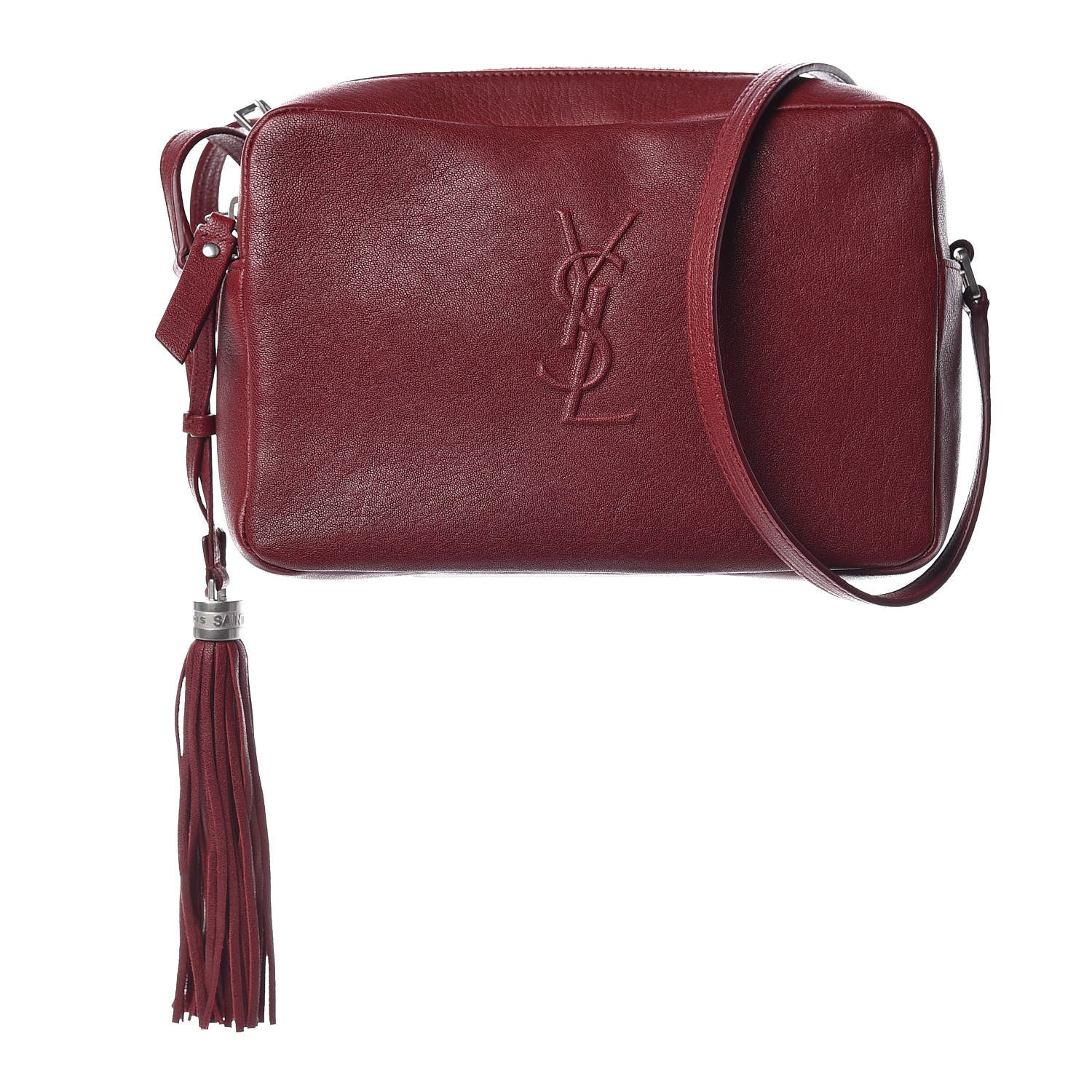 Saint Laurent Lambskin Monogram Small Lou Camera Bag Lipstick Red 1 of 9