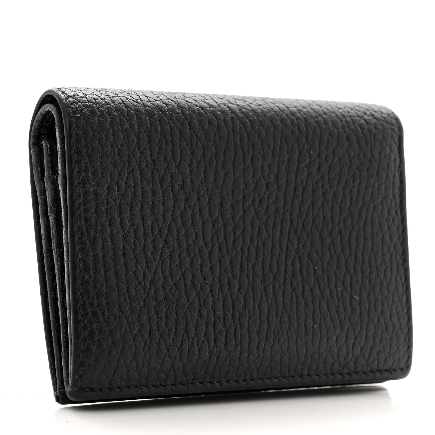 Pebbled Calfskin GG Marmont Card Case Black