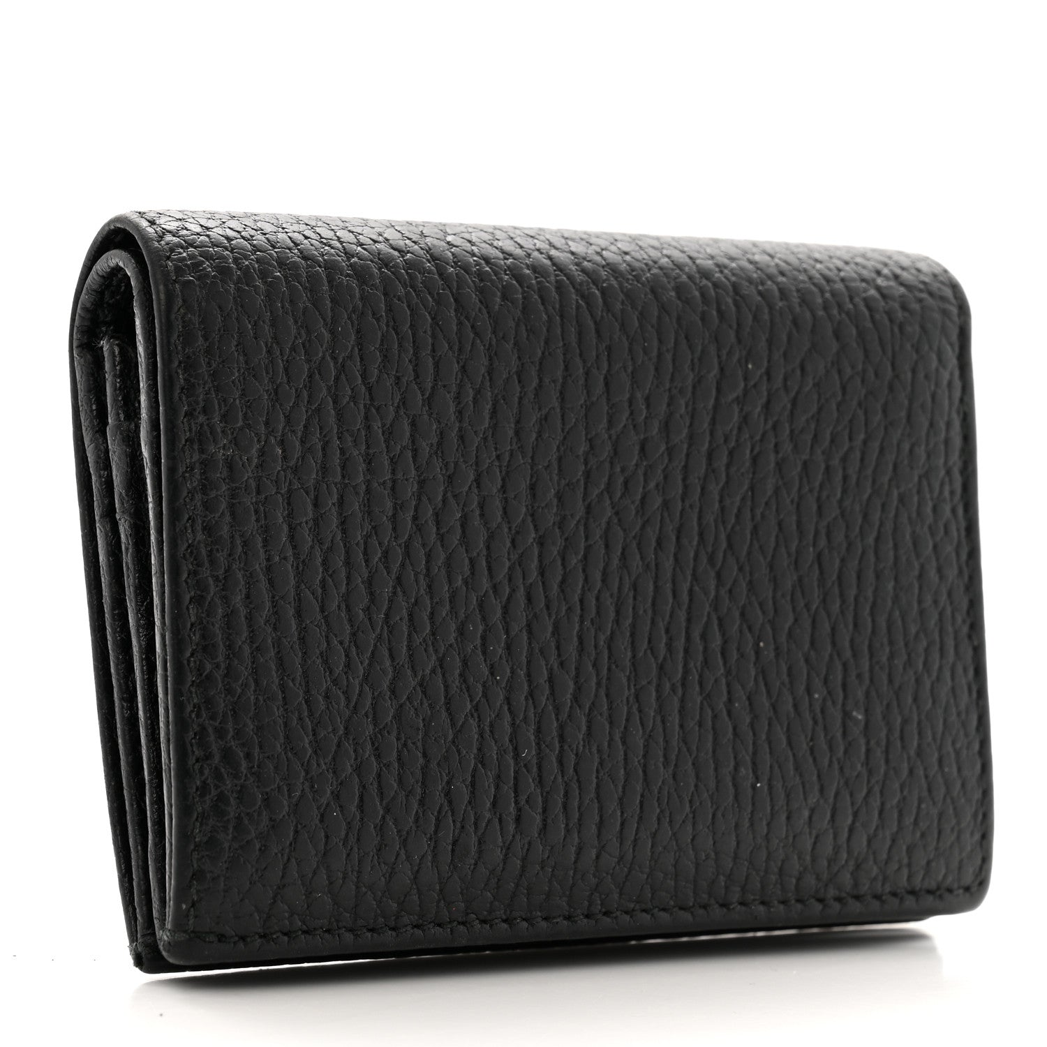 Gucci Pebbled Calfskin GG Marmont Card Case Black 3 of 9