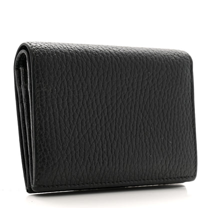 Gucci Pebbled Calfskin GG Marmont Card Case Black 3 of 9