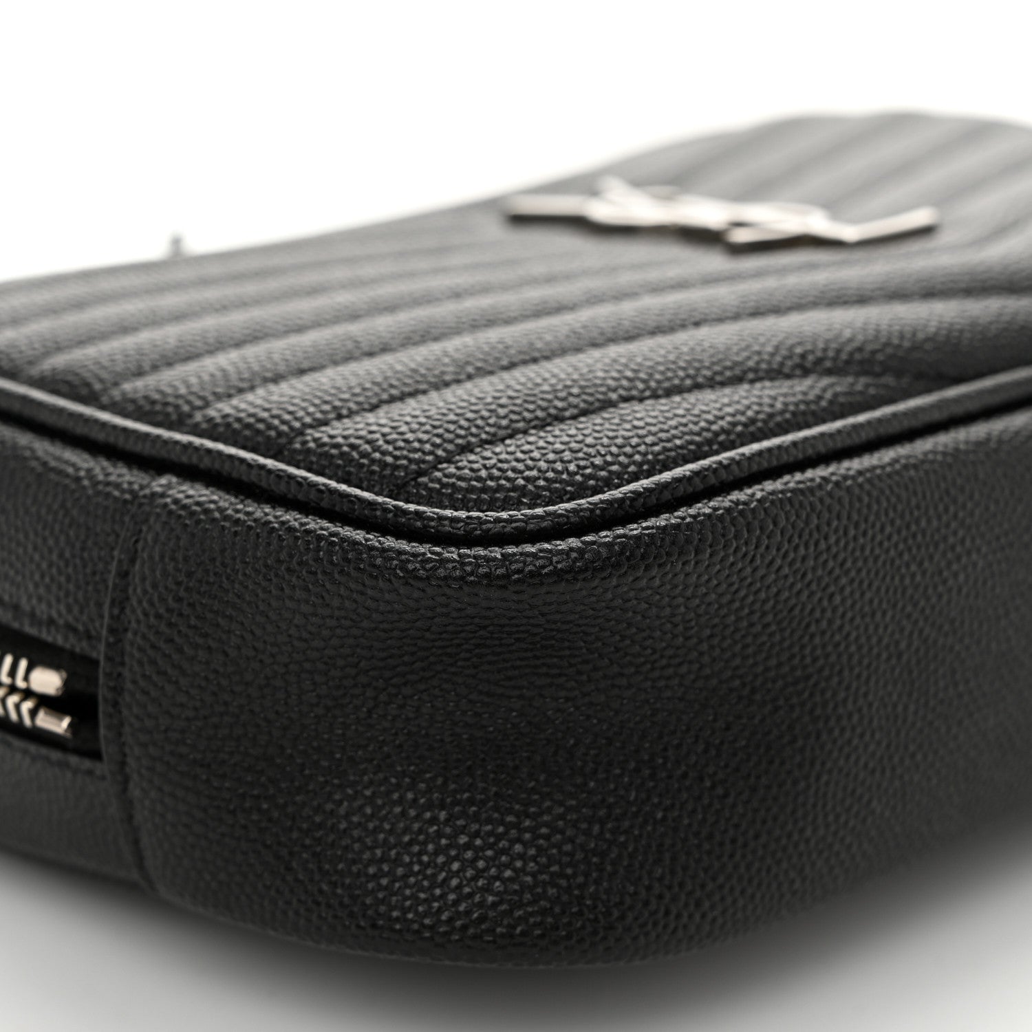 Saint Laurent Grain De Poudre Matelasse Monogram Mini Lou Camera Bag Black 9 of 10