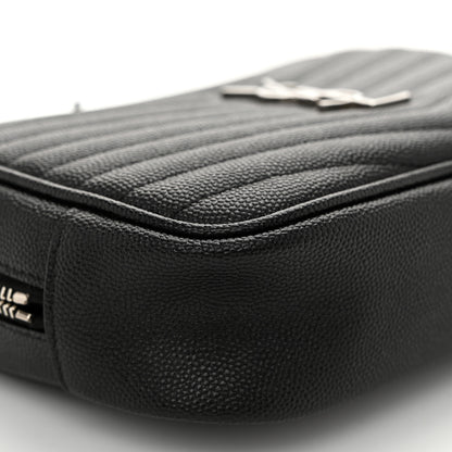 Saint Laurent Grain De Poudre Matelasse Monogram Mini Lou Camera Bag Black 9 of 10