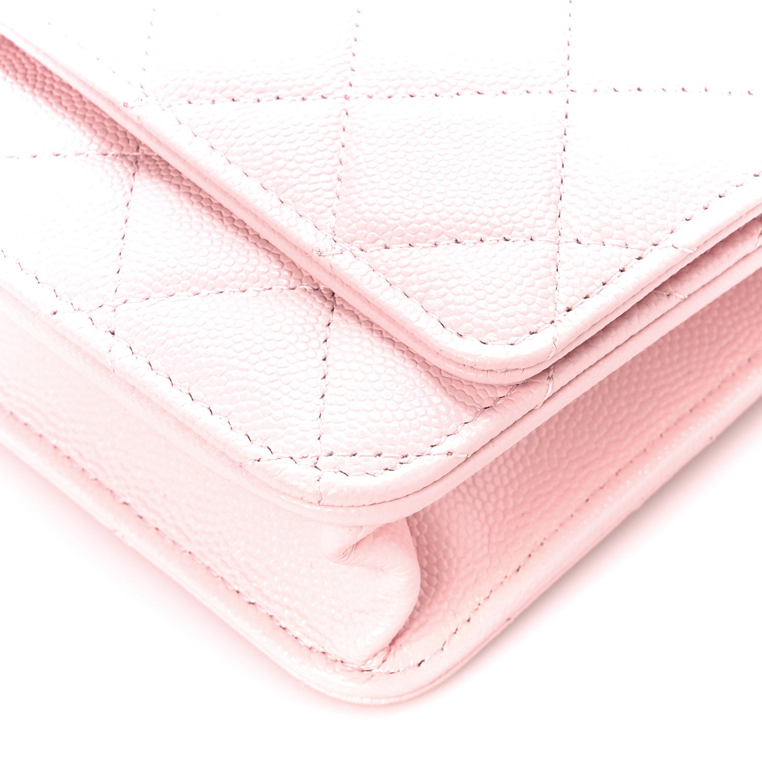 Chanel Caviar Quilted Crystal CC Wallet On Chain WOC Light Pink 12 of 12