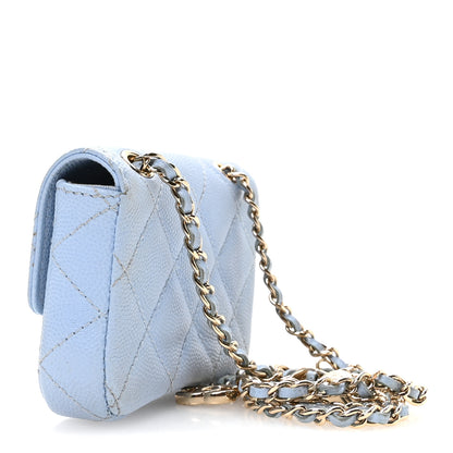 Chanel Caviar Quilted Mini Chain Belt Bag Light Blue 3 of 12