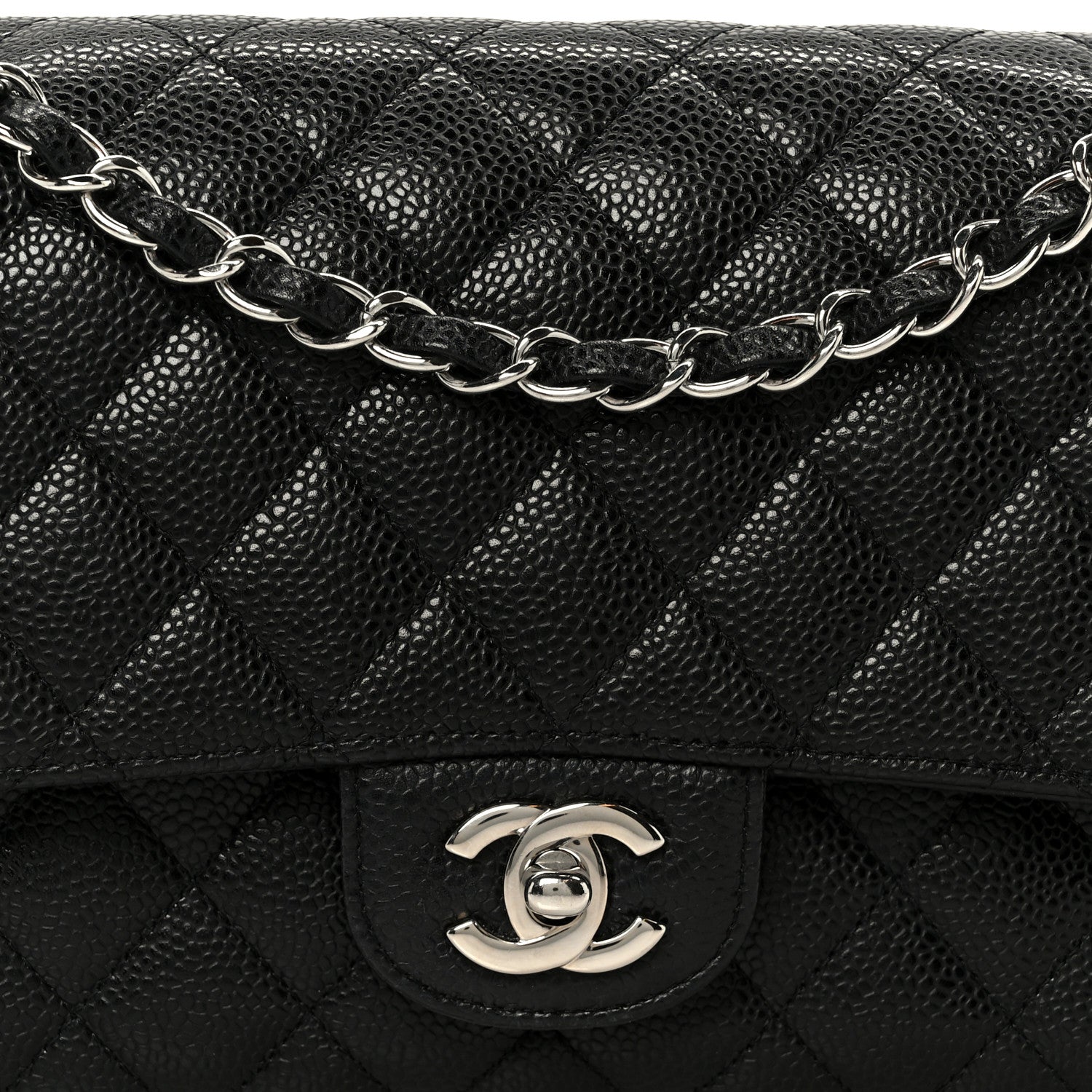 Chanel Caviar Quilted Medium Double Flap Black 9 of 12